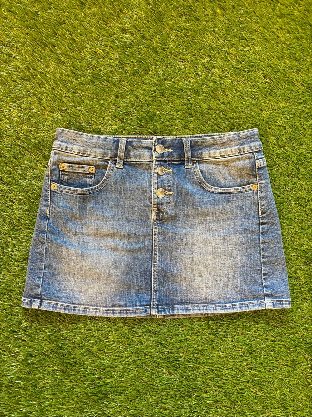 TW Totally Unstoppable Blue Denim Micro Mini Skirt XS